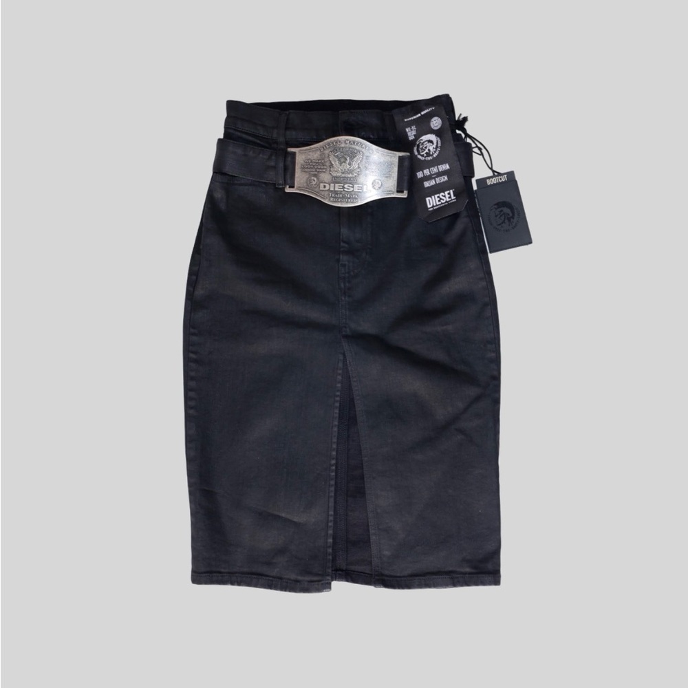 SOLD Diesel Wax Denim Belt Skirt